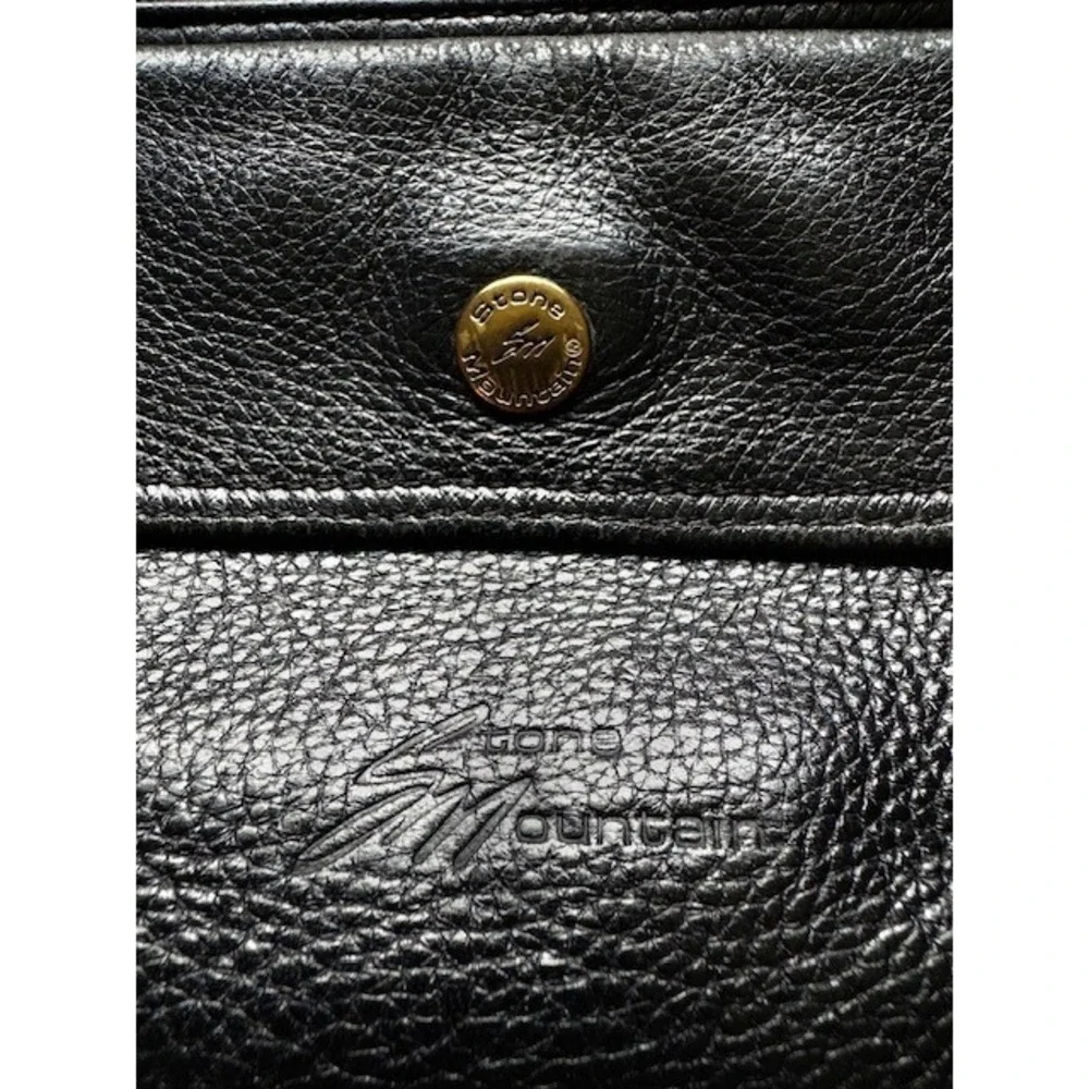 Stone Mountain Black Pebbled Leather Crossbody Bag Small Purse Orange Lining